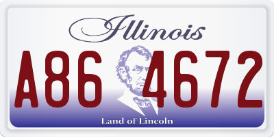 IL license plate A864672