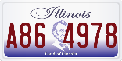 IL license plate A864978