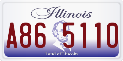 IL license plate A865110