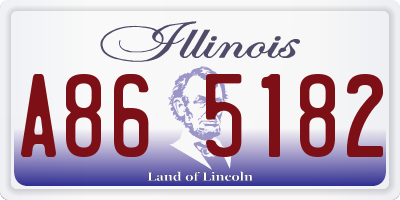 IL license plate A865182