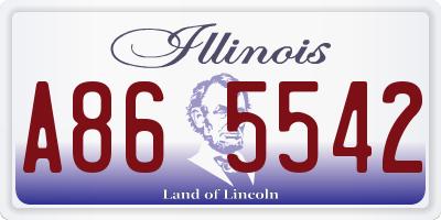 IL license plate A865542