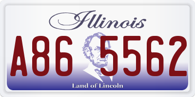 IL license plate A865562