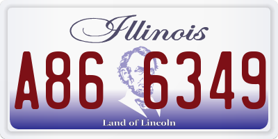 IL license plate A866349