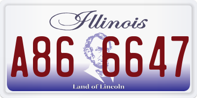 IL license plate A866647
