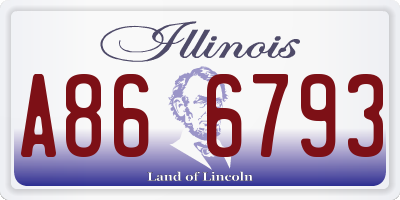 IL license plate A866793
