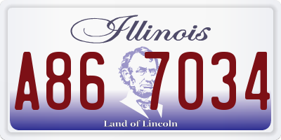 IL license plate A867034