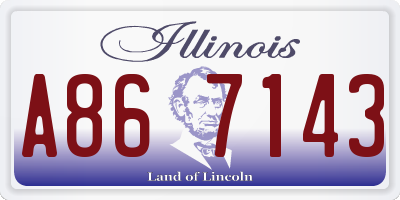 IL license plate A867143