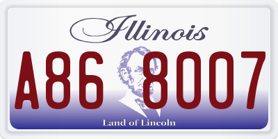 IL license plate A868007