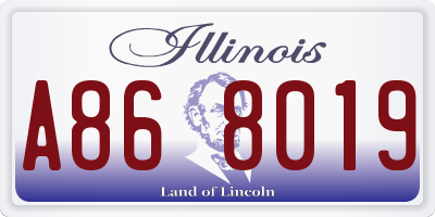 IL license plate A868019