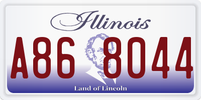 IL license plate A868044