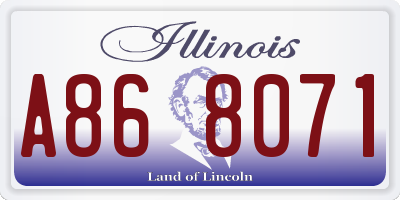IL license plate A868071