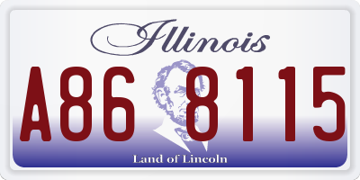 IL license plate A868115