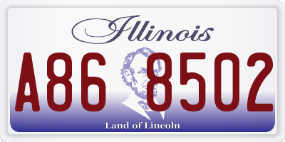IL license plate A868502