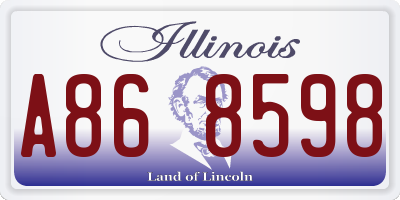 IL license plate A868598