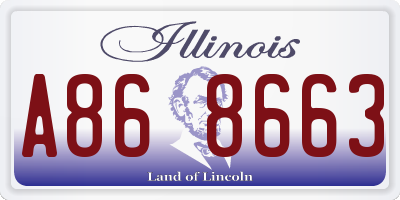 IL license plate A868663