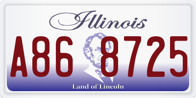 IL license plate A868725