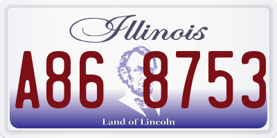 IL license plate A868753
