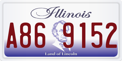 IL license plate A869152