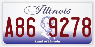 IL license plate A869278