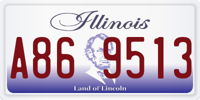 IL license plate A869513