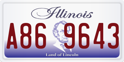 IL license plate A869643