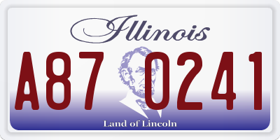 IL license plate A870241