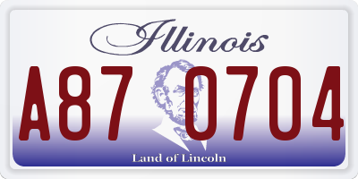 IL license plate A870704