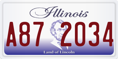 IL license plate A872034