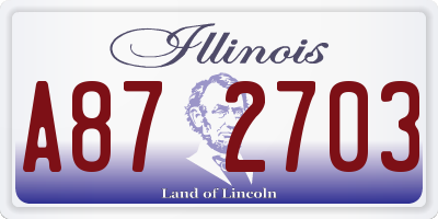 IL license plate A872703
