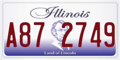 IL license plate A872749
