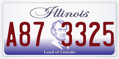 IL license plate A873325