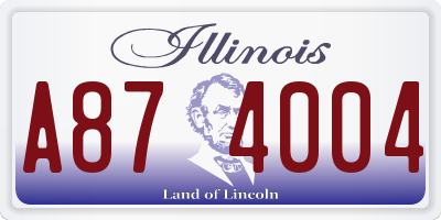 IL license plate A874004
