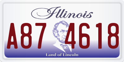 IL license plate A874618