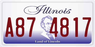 IL license plate A874817