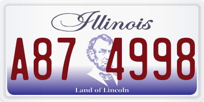 IL license plate A874998