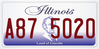 IL license plate A875020