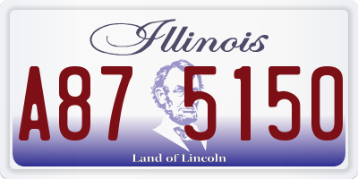 IL license plate A875150