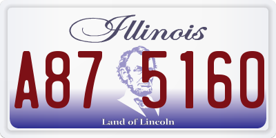 IL license plate A875160