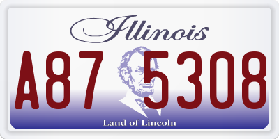 IL license plate A875308