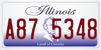 IL license plate A875348