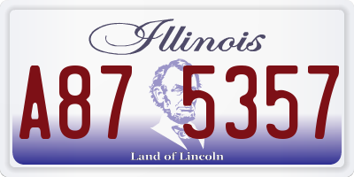 IL license plate A875357