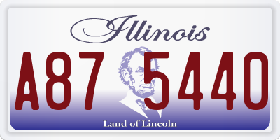IL license plate A875440