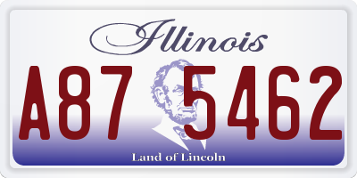IL license plate A875462