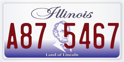 IL license plate A875467