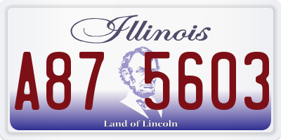 IL license plate A875603