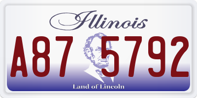 IL license plate A875792