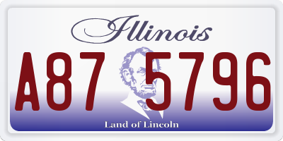 IL license plate A875796