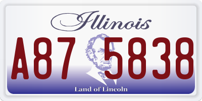 IL license plate A875838