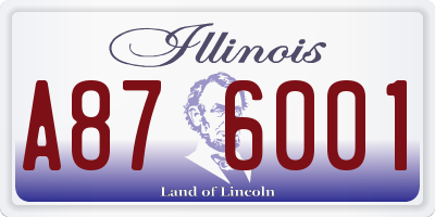 IL license plate A876001