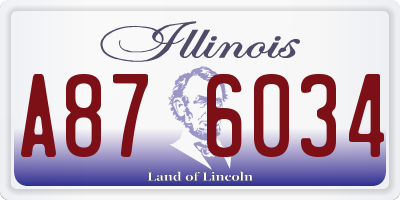 IL license plate A876034